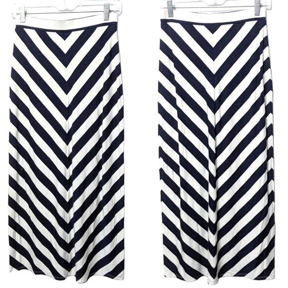 LOFT Petites Stretch Striped Nautical Maxi Skirt XXS Petite - Picture 1 of 7